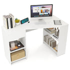 Dreamade White Desk with Drawer 48 Inch Corner Desk