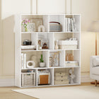 Dreamade Open Shelf Bookcase 4-Tier Modern Bookshelf with 12 Storage Compartments
