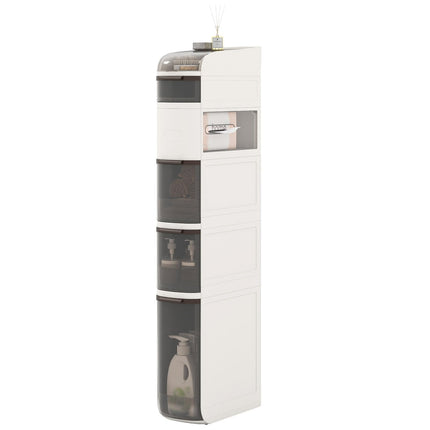 Dreamade 6-Tier Narrow Bathroom Storage Cabinet with Drawers and Tissue Box