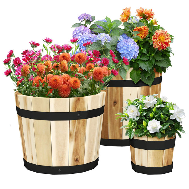 Dreamade Outdoor Acacia Wood Raised Garden Bed for Flower Vegetable Fruit