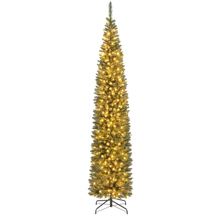 Dreamade 5ft Pre-Lit Pencil Christmas Tree, Artificial Slim Xmas Tree with 150 Warm-White LED Lights
