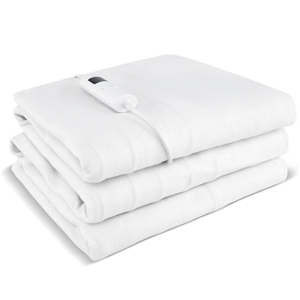 Dreamade Heated Mattress Pad, 9 Heat Setting, 9-Hour Auto Off, Overheat Protection, White, Twin Size, 76” x 39”