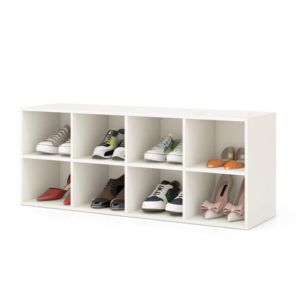 Dreamade Shoe Bench 8 Cubes, 40" Entryway Bench with Storage