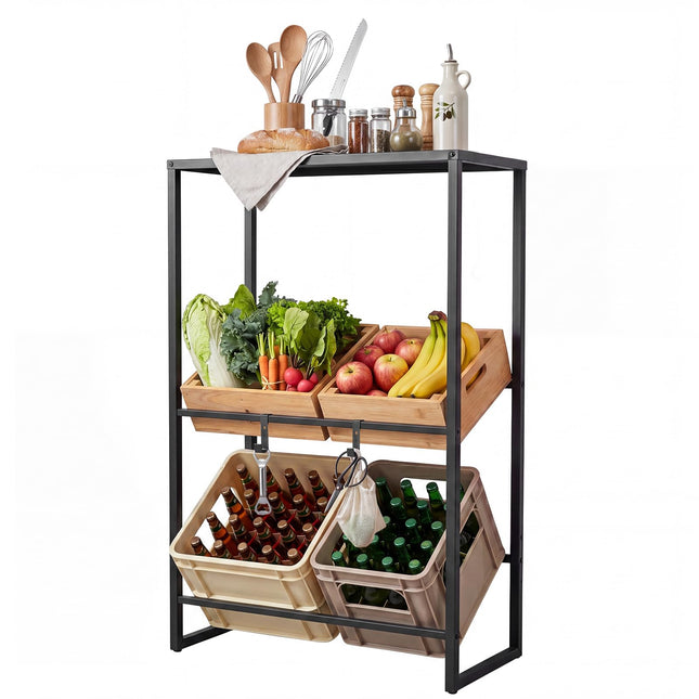 Dreamade 3-Tier Drink Crate Rack for Kitchen