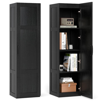 Dreamade Narrow Farmhouse Freestanding Bathroom Cabinet with 4 Shelves