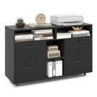 Dreamade 4-Drawer Lateral File Cabinet with Lock & 5 Rolling Wheels (2 Lockable)