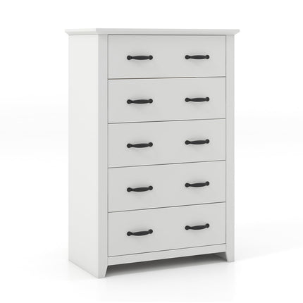 Dreamade 5 Drawer Dresser Chest of Drawers - Vertical Dresser with 5 Pull-Out Drawers for Bedroom, Living Room, Entryway