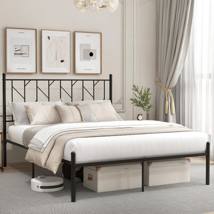 Dreamade Queen/Full/Twin Size Metal Bed Frame with Victorian Style Headboard