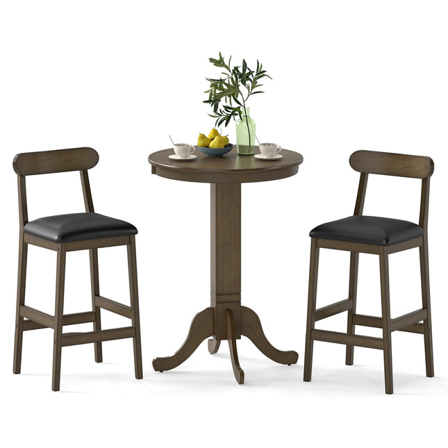 Dreamade 3 Pieces Wood Bar Table Set for 2