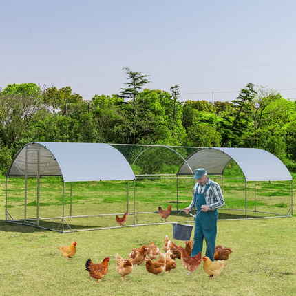 Dreamade Large Metal Chicken Coop, Dome Shaped Poultry Cage Hen Run House Rabbits Habitat for Backyard Farm Outdoor