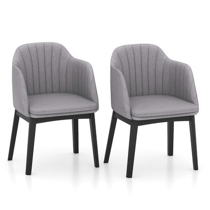Dreamade Modern Dining Chairs, Upholstered Velvet Accent Chairs w/Curved Backrests & Rubber Wood Legs