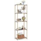 Dreamade 5-Tier Bookshelf | Pine Wood Bookcase with Freestanding Storage Organizer