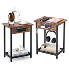 Dreamade Nightstand Set of 2 with Charging Station