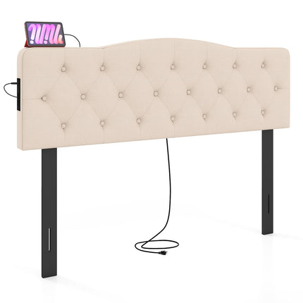 Dreamade Headboard with 2 AC Outlets for Queen & Full Size Bed