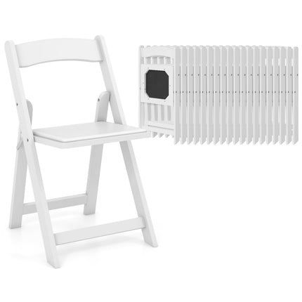 Dreamade Folding Chairs, Wooden Dining Chairs Set, Padded Foldable Chairs w/Backrest