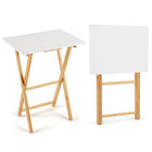 Dreamade Folding TV Tray Tables Set of 2 for Small Spaces Bedroom and Living Room