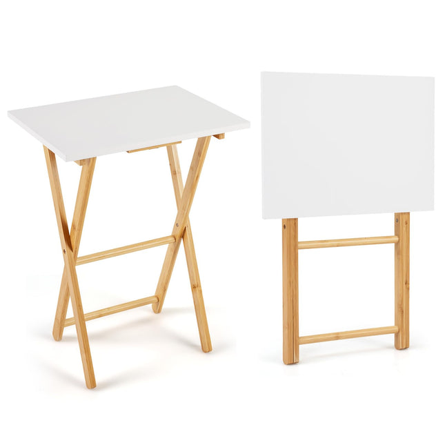 Dreamade Folding TV Tray Tables Set of 2 for Small Spaces Bedroom and Living Room