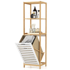 Dreamade Tilt Out Laundry Hamper - Laundry Hamper Cabinet with 3 Tier Storage Shelves, Removable Laundry Basket