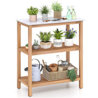 Dreamade 3 Tier Outdoor Potting Bench with Faux Marble Tabletop