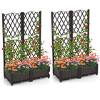 Dreamade 2 Pack Raised Garden Beds with Trellis