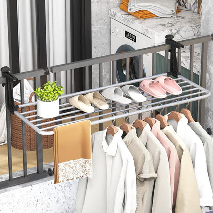 Dreamade Aluminum Hanging Laundry Rack with Adjustable and Foldable Brackets (37" L)