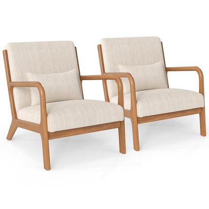 Dreamade Modern Accent Chair Corduroy Upholstered Lounge Chair