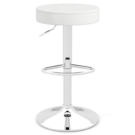 Dreamade Adjustable Height PU Leather Bar Chair with Swivel Padded Seat