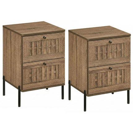 Dreamade Night Stand Set 1/2 Mid Century Modern Sofa End Bedside Table