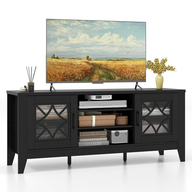Dreamade TV Stand for TVs up to 65”, Entertainment Center with 3-Position Adjustable Shelves