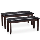 Dreamade Button-Tufted Dining Bench, 45.5” PU Leather Upholstered Bench w/Loads 400 Lbs