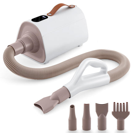 Dreamade Dog Dryer, Dog Hair Dryer with Adjustable Air Speed and Temperature Control, 4 Nozzles, Negative Ion Function