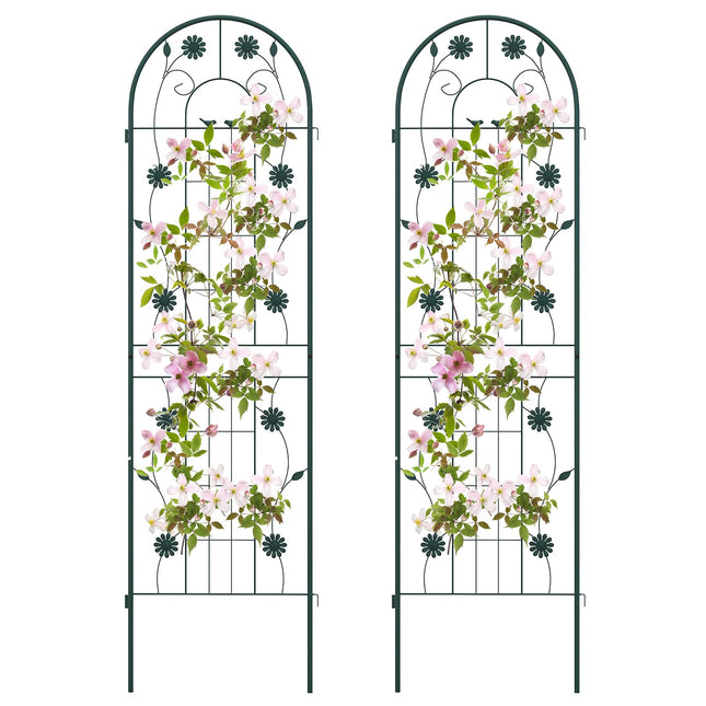 Dreamade Garden Trellis, Tall Galvanized Steel Trellis for Climbing Plants
