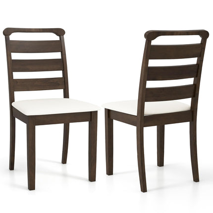 Dreamade Wooden Dining Chairs Set of 2/4, Upholstered Kitchen Chairs w/Rubber Wood Frame, Padded Seat