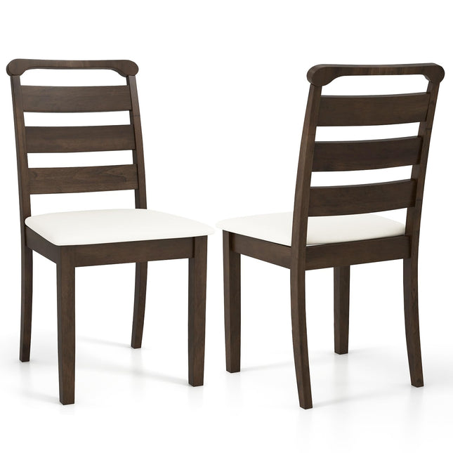 Dreamade Wooden Dining Chairs Set of 2/4, Upholstered Kitchen Chairs w/Rubber Wood Frame, Padded Seat