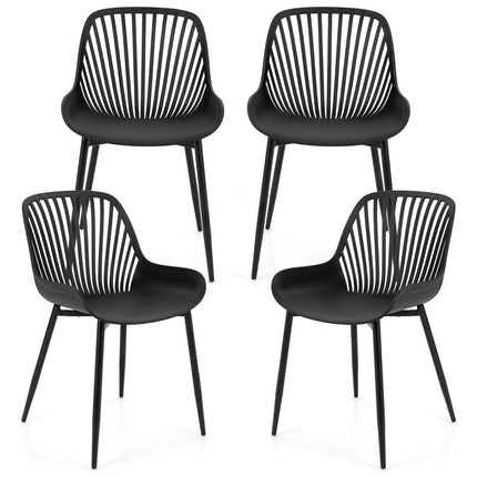 Dreamade Black Dining Chairs Set of 4, Modern Kitchen Chairs w/Metal Legs