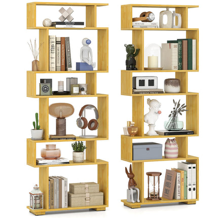 Dreamade S Shaped Bookcase with 2 Anti Tipping Kits