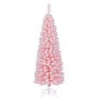 Dreamade 5ft Pink Slim Pencil Christmas Tree, Artificial Unlit Skinny Xmas Full Tree with 328 Branch Tips