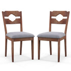 Dreamade Wooden Dining Chairs Set of 2/4, Rubber Wood Dinner Chair w/Hollowed Backrest & Padded Seat