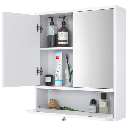 Dreamade Bathroom Cabinet Wall Mounted Mirrored Storage Organizer