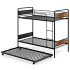 Dreamade Metal Twin Over Twin Bunk Bed with Trundle