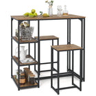 Dreamade 3-Piece Dining Table Set for 2 Bar-Height Kitchen Table with 2 Stools