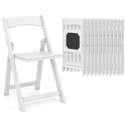Dreamade Folding Chairs, Wooden Dining Chairs Set, Padded Foldable Chairs w/Backrest