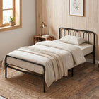 Dreamade Foldable Metal Twin Bed Frame with Headboard and Footboard