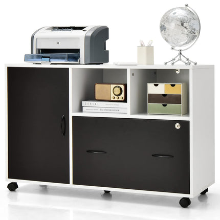 Dreamade Mobile File Cabinet on Wheels - Lateral Filing Cabinet w/Drawer