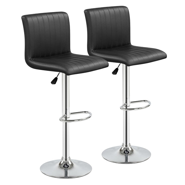 Dreamade Modern Faux Leather Counter Height Barstools Set of 2/4 with Back and Footrest