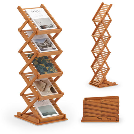 Dreamade Foldable Bamboo Magazine Rack with 2 Adjustable Positions