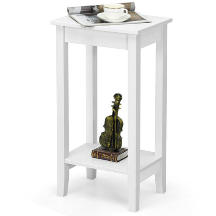 Dreamade 2-Tier End Table Tall Nightstand, Simple Design Sofa Bedside Table
