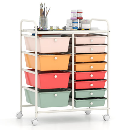 Dreamade 12 Drawer Rolling Cart with Drawers Storage Organizer Cart