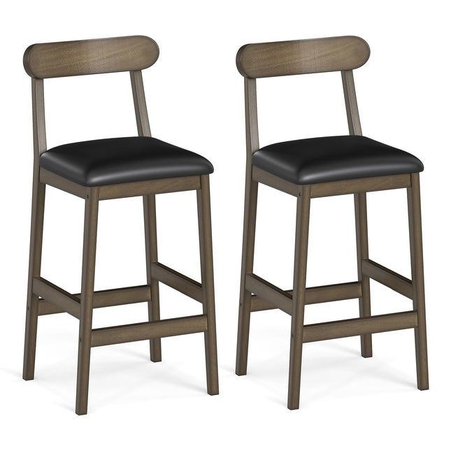 Dreamade Farmhouse Bar Stools Set of 2/4 with Rubber Wood Legs for Kitchen