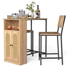 Dreamade 3-Pcs Boho Rattan Dining Table Set for 2